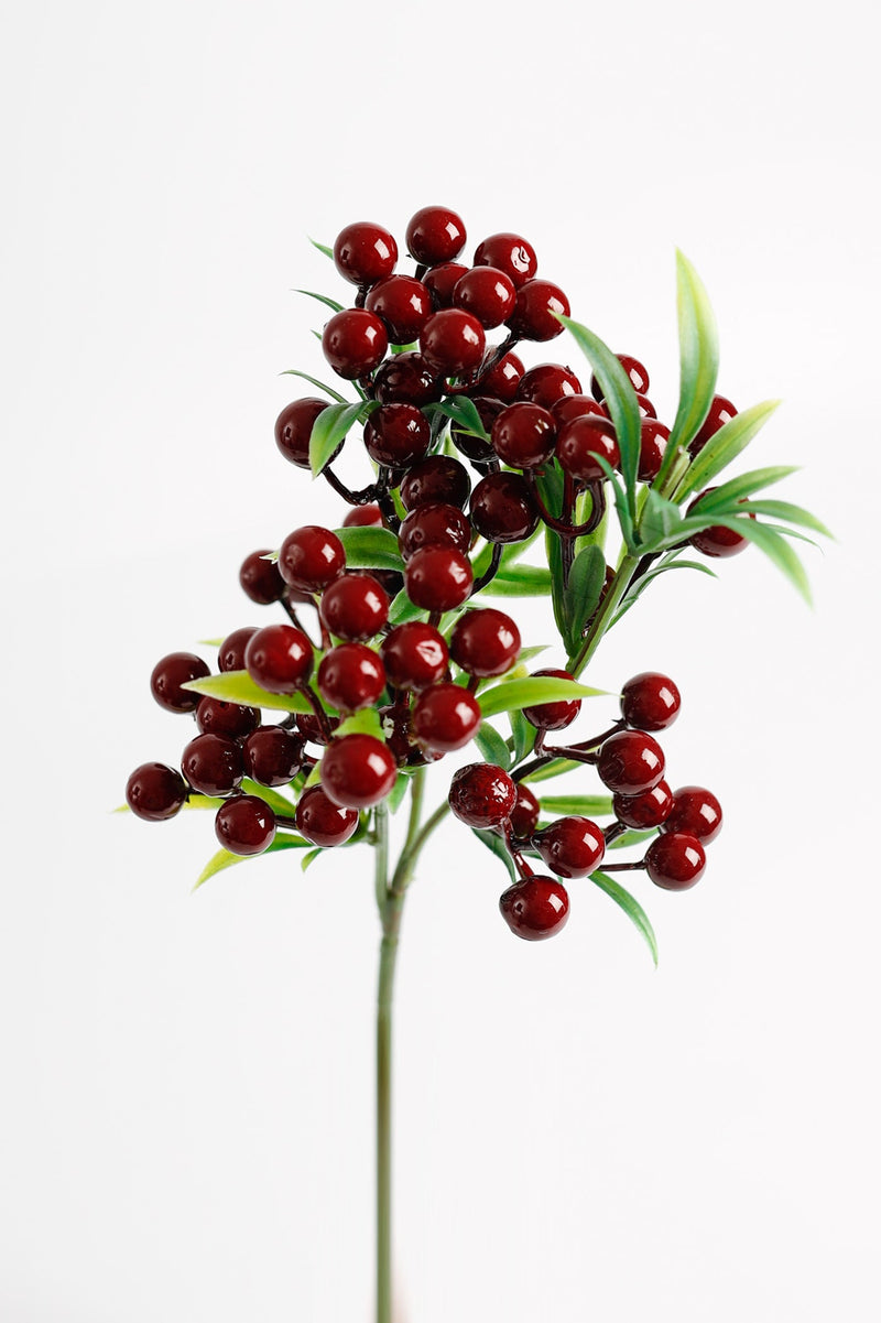 14 Inch Holly Berry Stems Picks 12 Pcs Artificial Christmas Berries Faux Holiday Decor