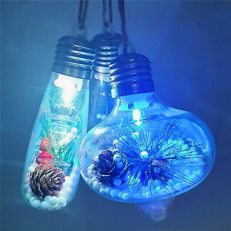 5 Pcs Light Up Clear Christmas Ball Ornaments Hanging Decorations