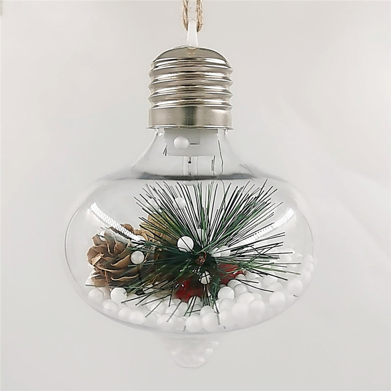 5 Pcs Light Up Clear Christmas Ball Ornaments Hanging Decorations
