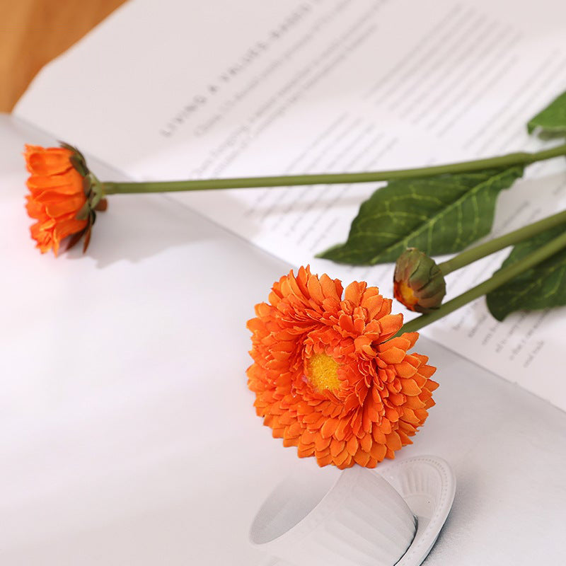 15 Inch Artificial Marigold Stems Calendula Spray Bulk 10 Pcs Silk Flowers