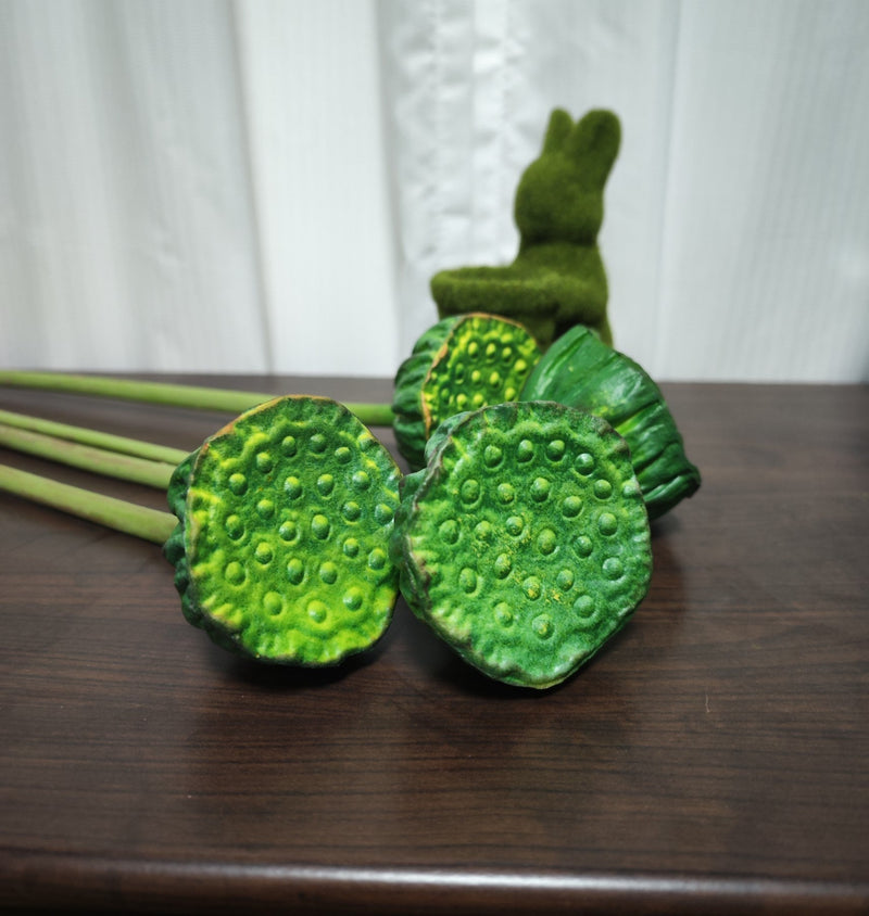 Handmade Faux Lotus Flower Pod Stems, Long, Bulk Quantity, Artificial Floral Stems