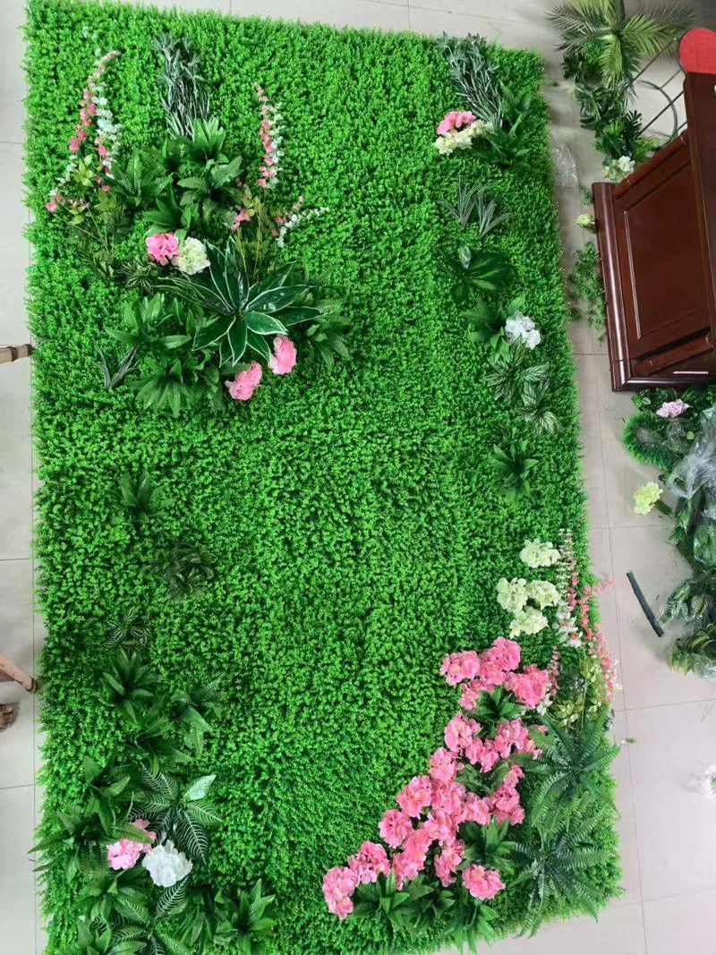 12 Inch 12 Pcs Artificial Boxwood Wall Mat Greenery Backdrop UV Protected