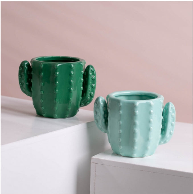 Ceramic Cactus Shaped Flower Vase Planter Pot Bulk Wholesale
