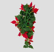 Artificial Poinsettia Teardrop Swag Hanging Ornament 24 Inch Red Silk Christmas Floral Bulk