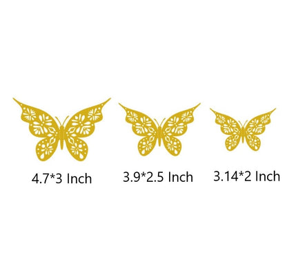 Bulk 24PCS 3D Butterfly Wall Decals DIY Mural Stickers Birthday Wedding Party Cake Decorations Wholesale