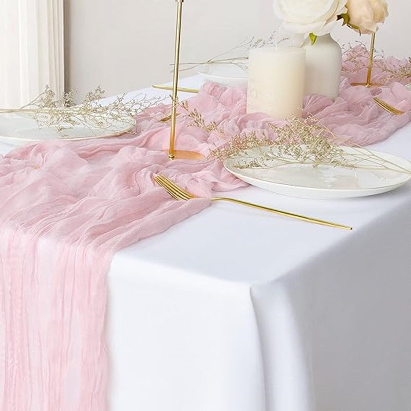 Bulk 2 Pack 27.5"X118" Boho Table Runner for Wedding Bridal Baby Shower Engagement Party Valentine's Day Decor Wholesale