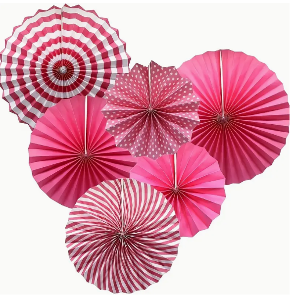 Bulk Set Of 6 Paper Fans Set Honeycomb Paper Fans For Birthday Wedding Party Hanging Supplies Decor Wholesale