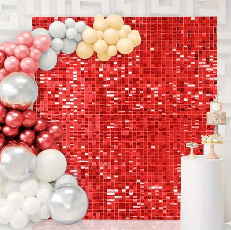 Bulk 24pcs Square Sequin Shimmer Wall Backdrop Panels Photo Backdrops for Birthday Anniversary Wedding Graduation Party Decoration Wholesale