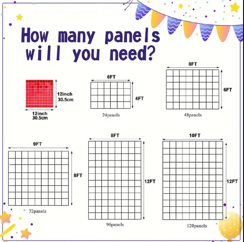 Bulk 24pcs Square Sequin Shimmer Wall Backdrop Panels Photo Backdrops for Birthday Anniversary Wedding Graduation Party Decoration Wholesale