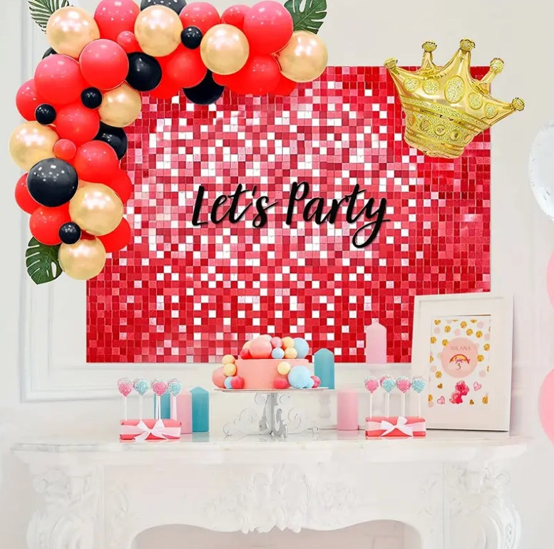 Bulk 24pcs Square Sequin Shimmer Wall Backdrop Panels Photo Backdrops for Birthday Anniversary Wedding Graduation Party Decoration Wholesale