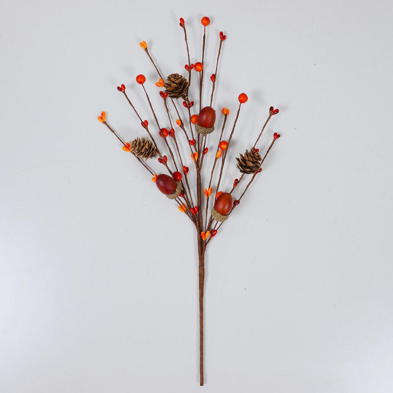 100 Pcs Artificial Acorn and Pumpkin Picks Bulk Fall Harvest Festival Decorations