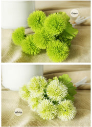 Dianthus Barbatus Artificial Ball Flowers 10 Stems Real Touch Silk 12 Inch