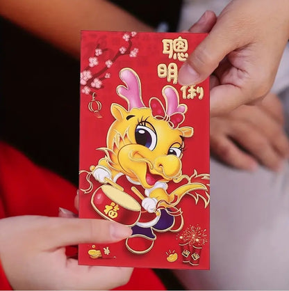 Bulk 20 Pcs Year of the Dragon Red Envelopes 2024 Creative Red Packets for Chinese New Year Spring Festival Weddings Birthday Gifts Wholesale