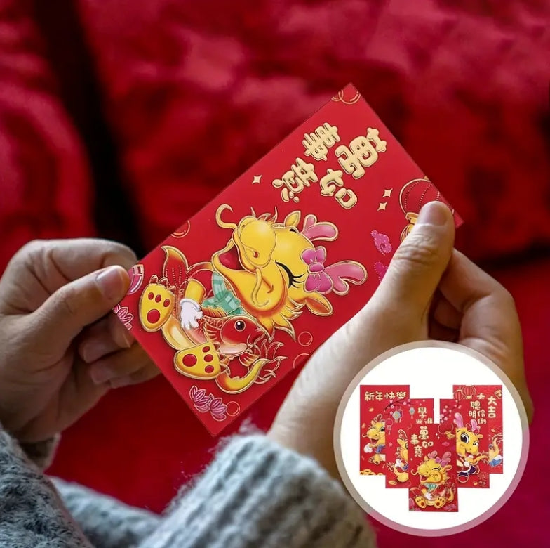 Bulk 20 Pcs Year of the Dragon Red Envelopes 2024 Creative Red Packets for Chinese New Year Spring Festival Weddings Birthday Gifts Wholesale