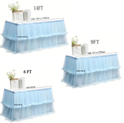 Bulk 1pc Tulle Table Skirt Tutu Table Skirts Princess Girl's Birthday Party Wedding Baby Shower Cake Dessert Table Decoration Wholesale