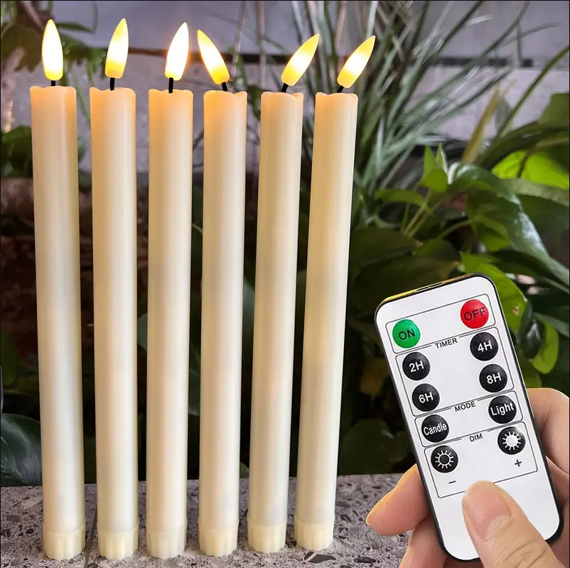Bulk 3D Led Flameless Taper Candles With Remote Long Candles Lamp For Valentine's Day Wedding Table Decor Wholesale
