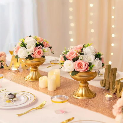 Bulk 1 Pc Metal Vases For Wedding Centerpieces Flower Arrangement Stand Wedding Reception Anniversary Home Floral Decor Wholesale