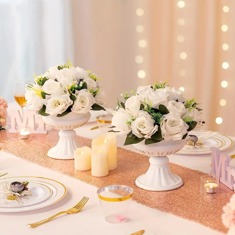 Bulk 1 Pc Metal Vases For Wedding Centerpieces Flower Arrangement Stand Wedding Reception Anniversary Home Floral Decor Wholesale