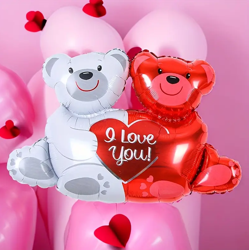 Bulk 50 Pcs Bear Balloons I Love You Foil Balloons for Valentine's Day Birthday Wedding Anniversary Proposal Engagement Decoration Wholesale