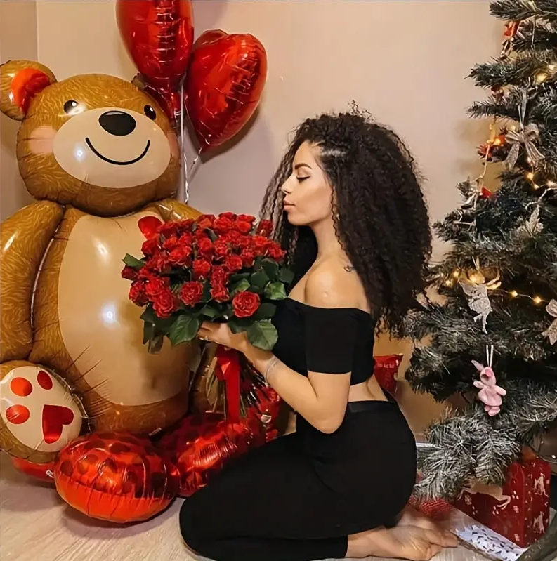 Bulk 50 Pcs 34" Extra Large Cuddle Love Bear Balloon Aluminum Foil Balloon For Valentine's Day Birthday Parties Creative Gifts Wholesale