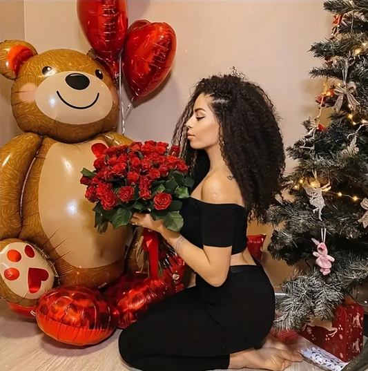 Bulk 50 Pcs 34" Extra Large Cuddle Love Bear Balloon Aluminum Foil Balloon For Valentine's Day Birthday Parties Creative Gifts Wholesale