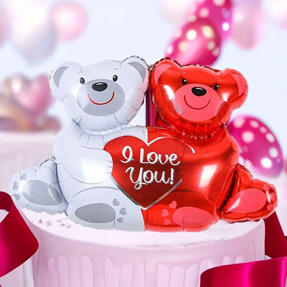 Bulk 50 Pcs Bear Balloons I Love You Foil Balloons for Valentine's Day Birthday Wedding Anniversary Proposal Engagement Decoration Wholesale