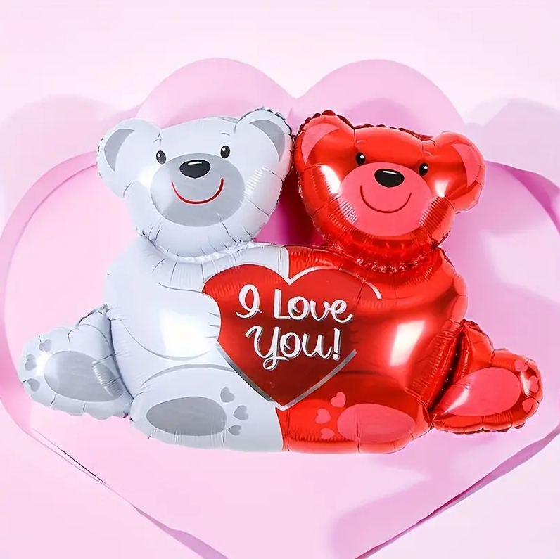 Bulk 50 Pcs Bear Balloons I Love You Foil Balloons for Valentine's Day Birthday Wedding Anniversary Proposal Engagement Decoration Wholesale