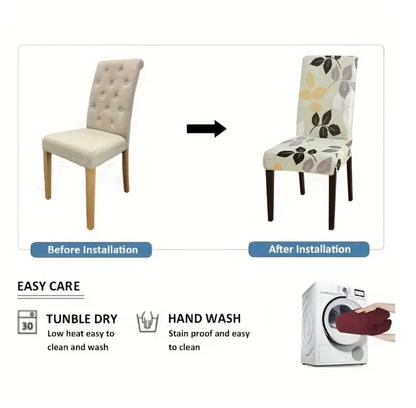 Bulk 2 Pcs Printed Stretch Dining Chair Covers Removable Washable Chair Slipcover For Hotel Home Kitchen Decoration Wholesale