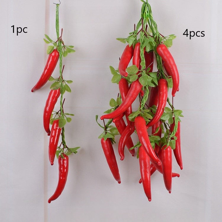 Artificial Hot Chili Pepper Garland 10 Pcs 12 Inch Lifelike Hanging Vegetable String for Home Kitchen Wall Decoration