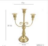 Bulk 3 Arm 10" Gold Candle Holders Wedding & Party Centerpiece Candlestick Holders for Dining Room Birthday Holiday Wholesale