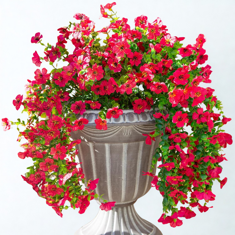 2 Pcs Artificial Hanging Flowers UV Fade Resistant Outdoor Decor for Porch Patio Balcony