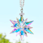 10 Pcs Sparkly Crystal Snowflake Star Christmas Ornaments Bulk Decorative
