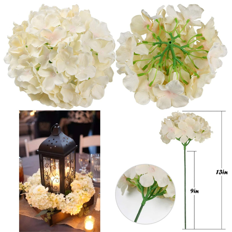 10 Pcs Silk Hydrangea Heads Artificial Flowers Blueberry Blue 4 Inch Realistic for Wedding Home Decor