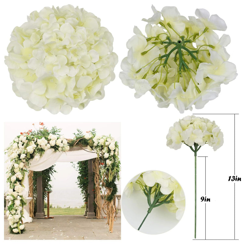 10 Pcs Silk Hydrangea Heads Artificial Flowers Blueberry Blue 4 Inch Realistic for Wedding Home Decor
