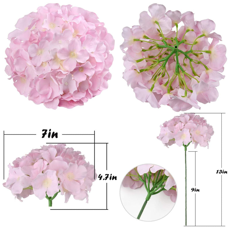 10 Pcs Silk Hydrangea Heads Artificial Flowers Blueberry Blue 4 Inch Realistic for Wedding Home Decor