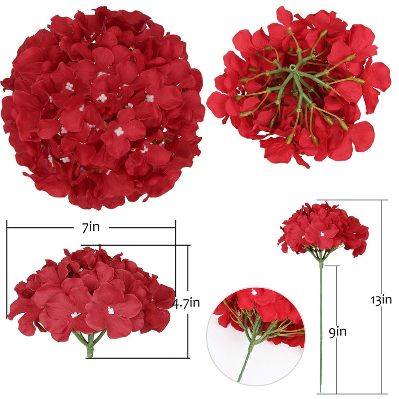 10 Pcs Silk Hydrangea Heads Artificial Flowers Blueberry Blue 4 Inch Realistic for Wedding Home Decor