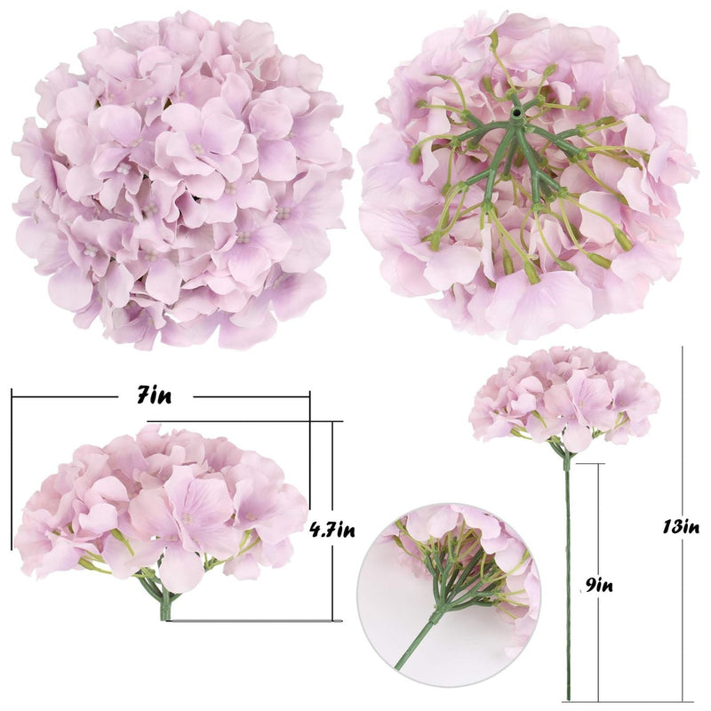 10 Pcs Silk Hydrangea Heads Artificial Flowers Blueberry Blue 4 Inch Realistic for Wedding Home Decor