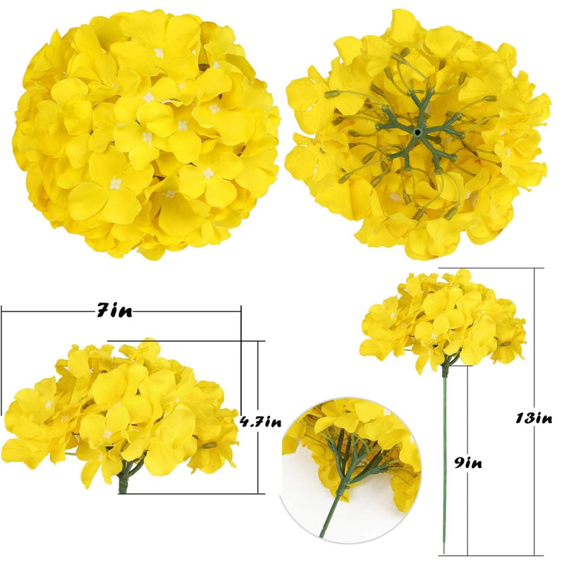 10 Pcs Silk Hydrangea Heads Artificial Flowers Blueberry Blue 4 Inch Realistic for Wedding Home Decor