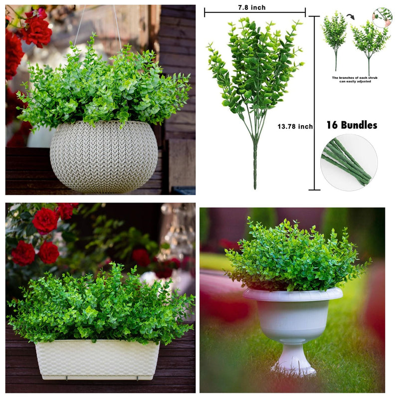 12 PCS Artificial Flowers Stems, 12 Inch UV Resistant Lifelike Greenery for Indoor Outdoor Pots and Planters