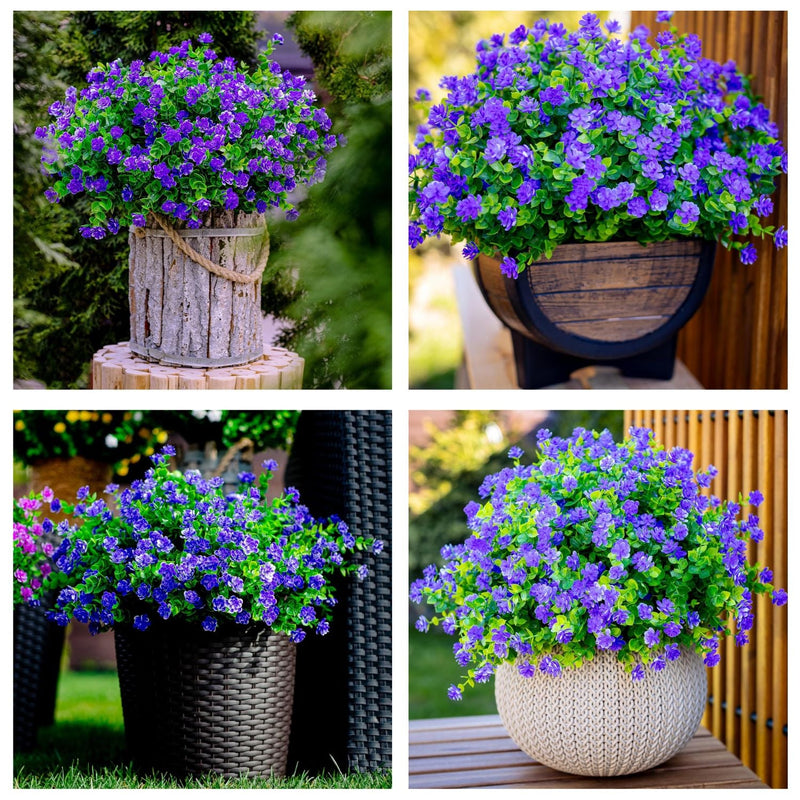 12 PCS Artificial Flowers Stems, 12 Inch UV Resistant Lifelike Greenery for Indoor Outdoor Pots and Planters