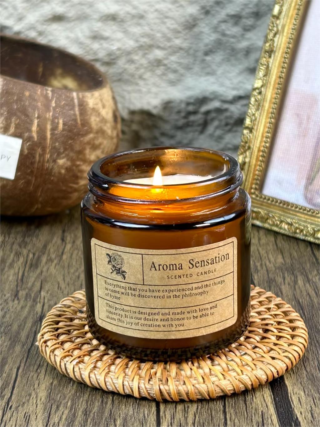 Bulk Smokeless Scented Candles Gift Set 6 Pack Candles for Wedding Shower Gifts for Soy Wax Long Lasting Amber Jar Candles Gift Wholesale