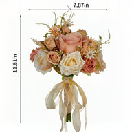 Bulk White Pink Wedding Bouquets Bride Bouquet Wrist Corsage Groom Boutonniere Wedding Flower Bridesmaid Wrist Corsage Party Wedding Decoration Wholesale