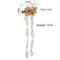 Bulk White Pink Wedding Bouquets Bride Bouquet Wrist Corsage Groom Boutonniere Wedding Flower Bridesmaid Wrist Corsage Party Wedding Decoration Wholesale