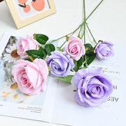 26 Inch Artificial Velvet Rose Spray Stems, 3 Heads, Bulk Quantity