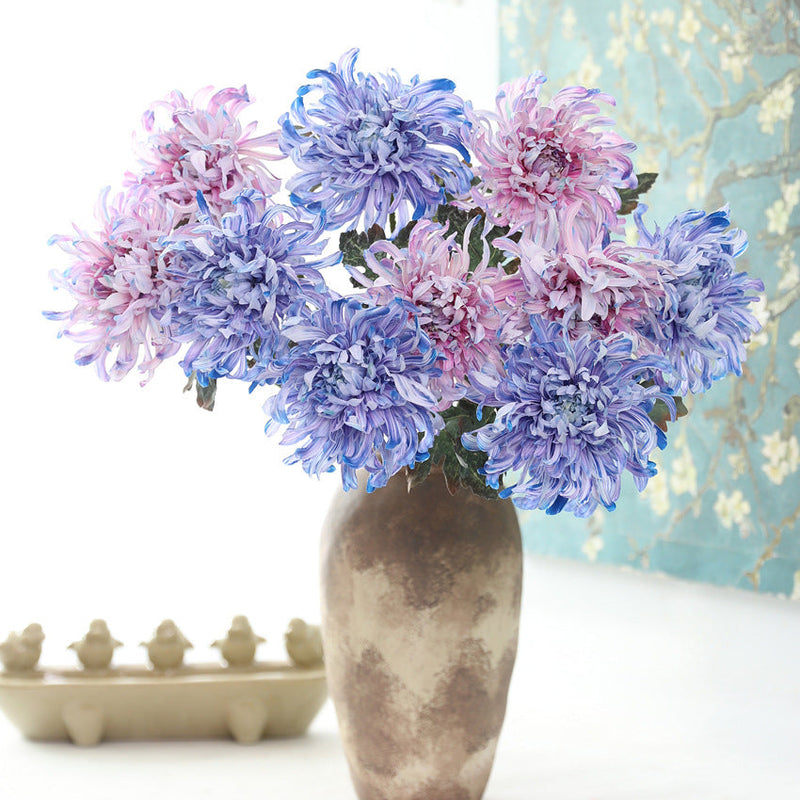 2025 Luxury Chrysanthemum Silk Flowers Bulk Wholesale Artificial Flower Decor