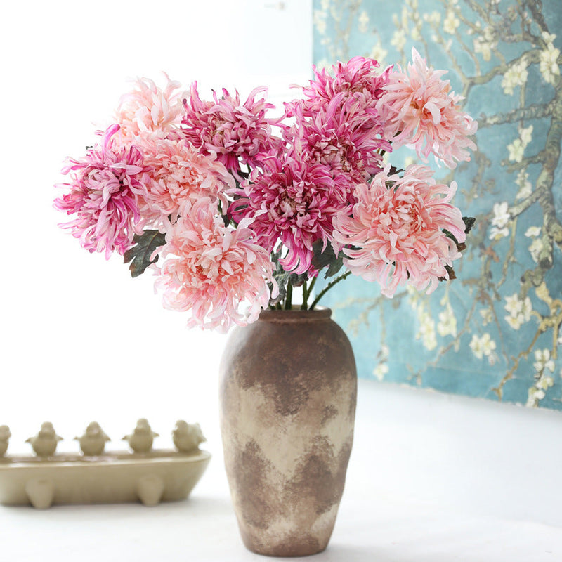 2025 Luxury Chrysanthemum Silk Flowers Bulk Wholesale Artificial Flower Decor