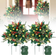 Lighted Artificial Christmas Urn Filler Bushes, Pre-lit, Outdoor, Bulk Quantity