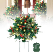 Lighted Artificial Christmas Urn Filler Bushes, Pre-lit, Outdoor, Bulk Quantity