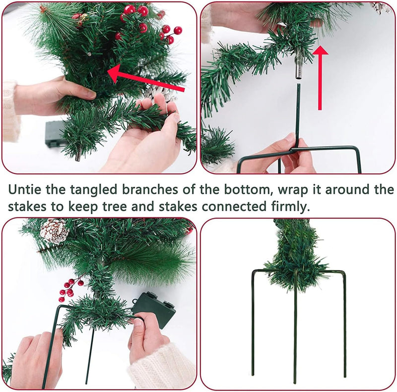 Lighted Artificial Christmas Urn Filler Bushes, Pre-lit, Outdoor, Bulk Quantity