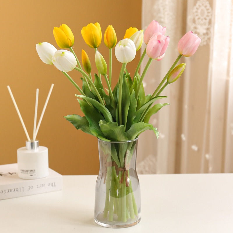 10 Pcs Artificial Tulip Bouquet 12 Inch Real Touch Latex Flowers Bulk Wholesale